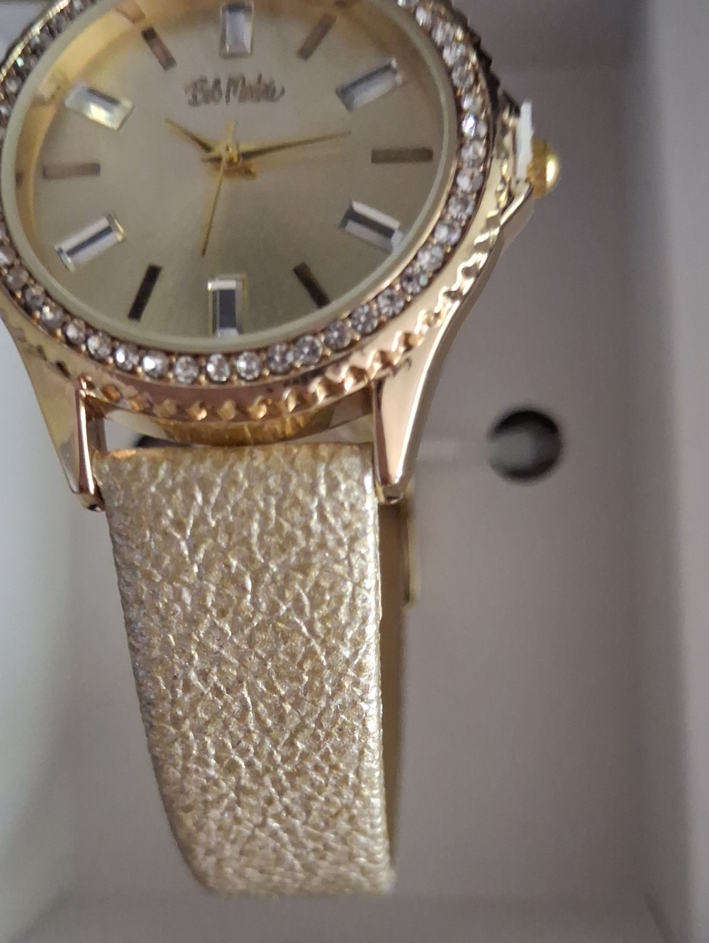 Bob Mackie Gold and White Women's Watch with Crystal Bezel. - Picture 3 of 6